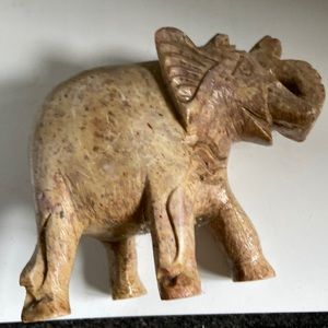 Elephant carving of soapstone for candle & 4 incense sticks